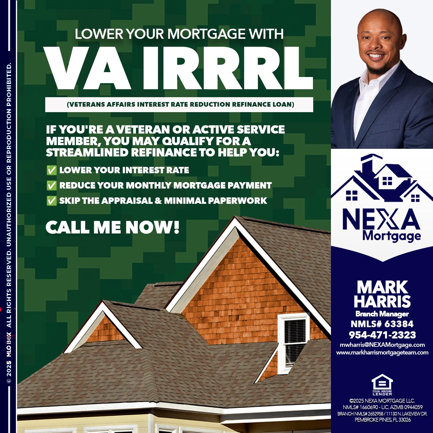 VA IRRRL - Mark Harris -Loan Officer