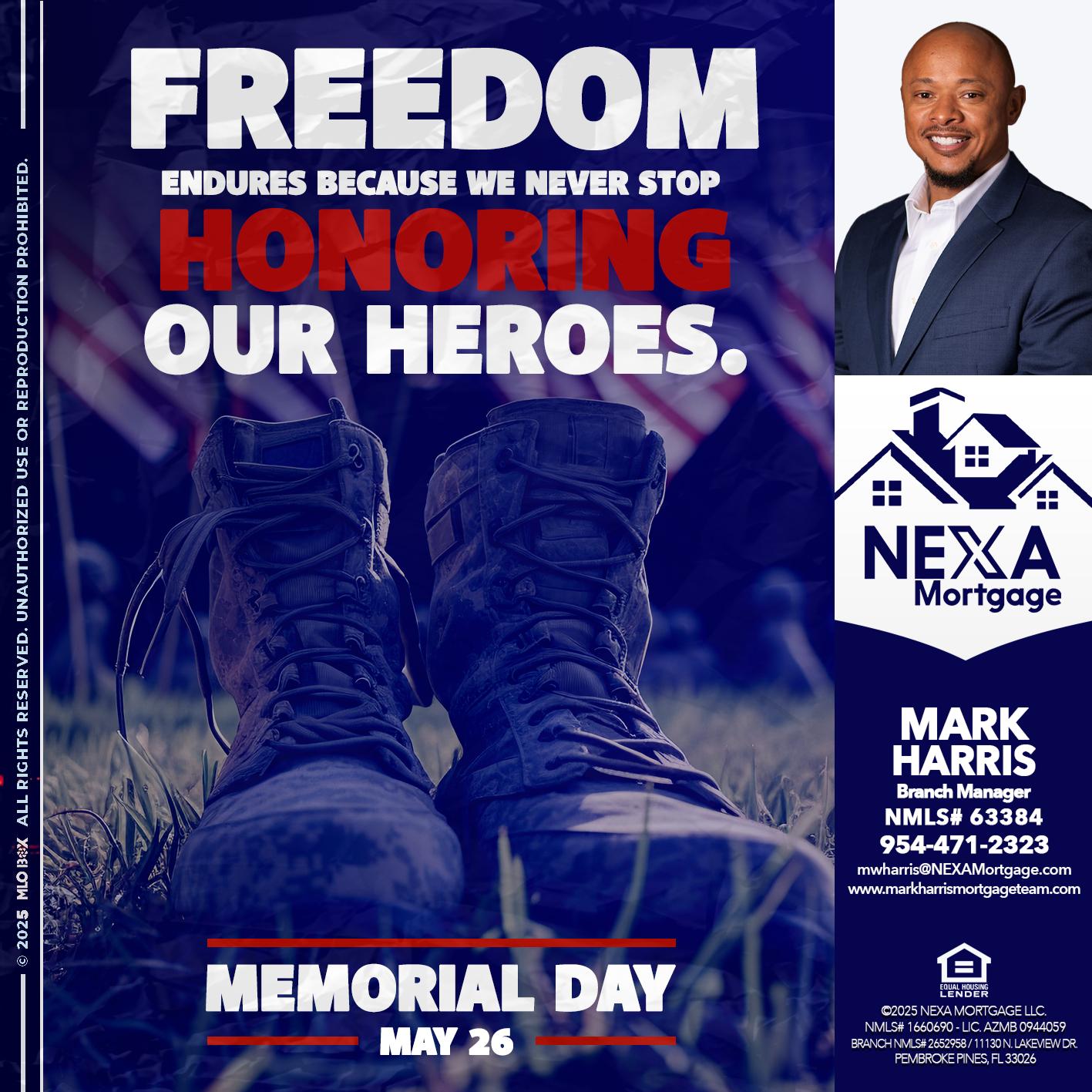 Memorial Day - Mark Harris -Loan Officer