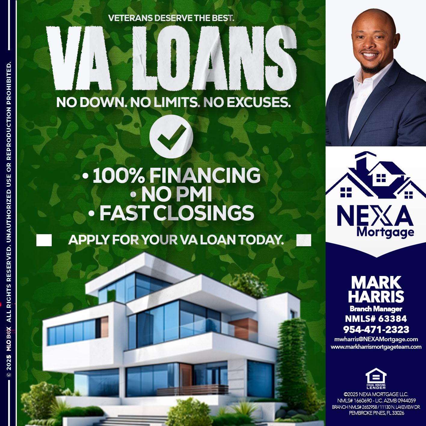 VA LOANS - Mark Harris -Loan Officer