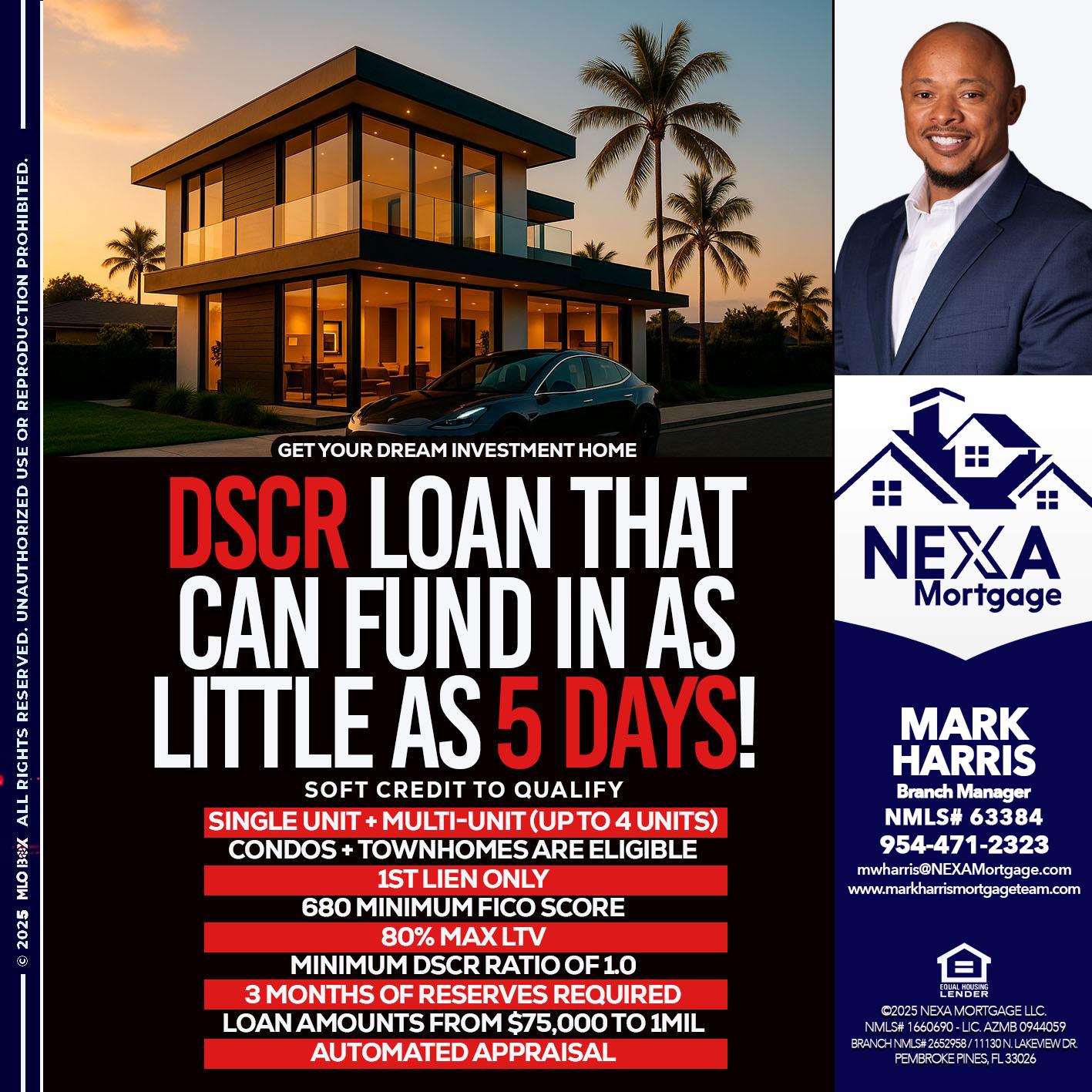 DSCR LOAN - Mark Harris -Loan Officer