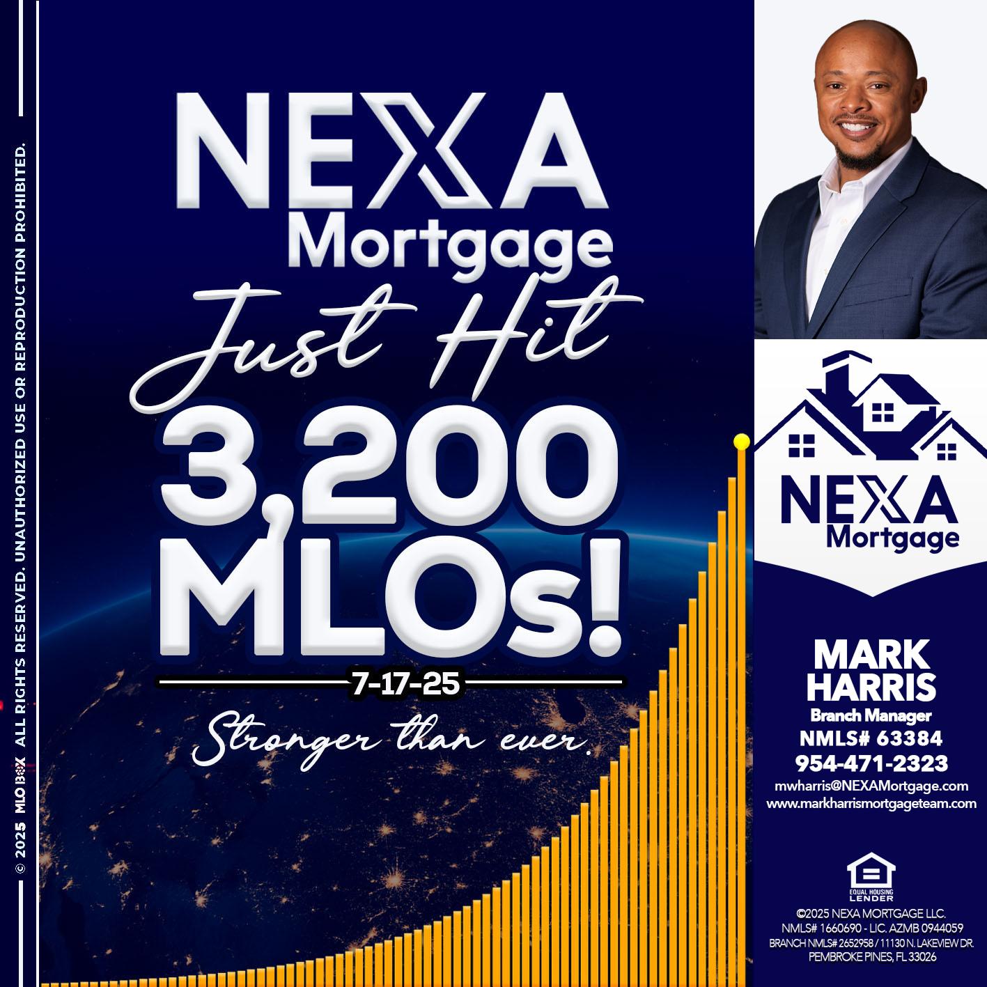 JUST HIT 3,200 MLOs - Mark Harris -Loan Officer