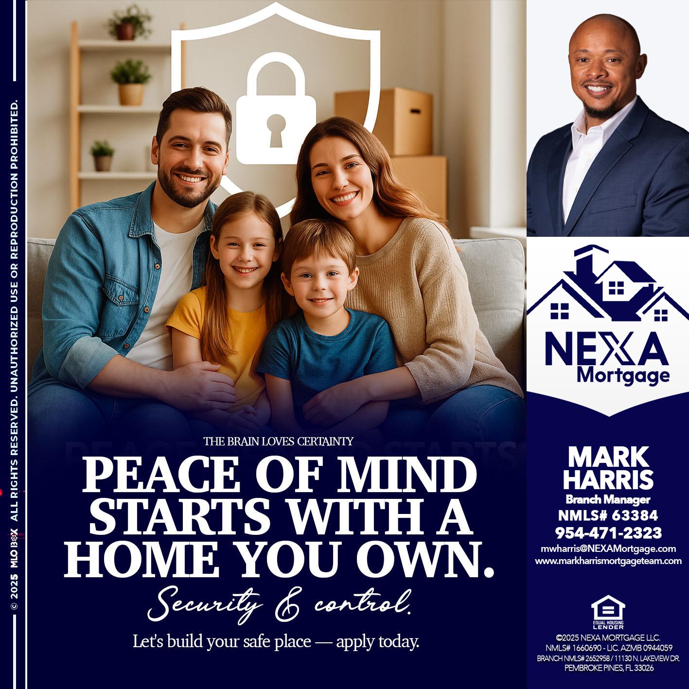 peace of mind - Mark Harris -Loan Officer