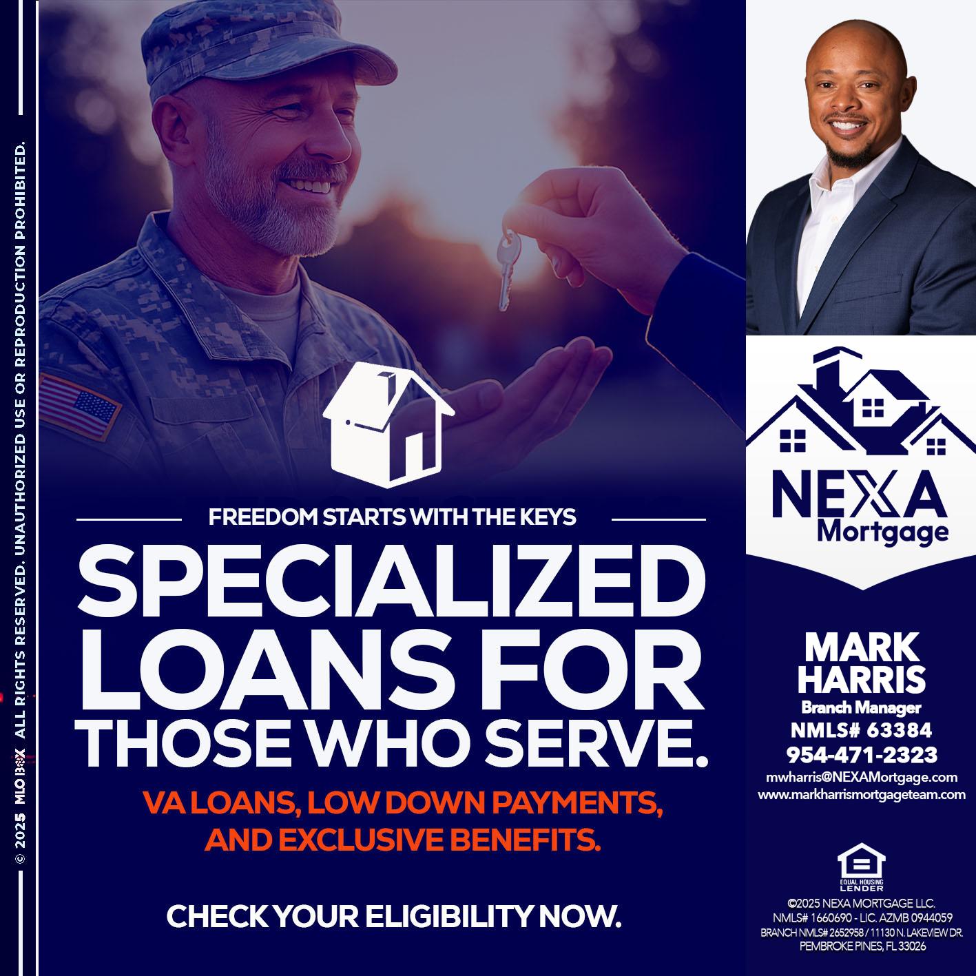 SPECIALIZED LOANS - Mark Harris -Loan Officer