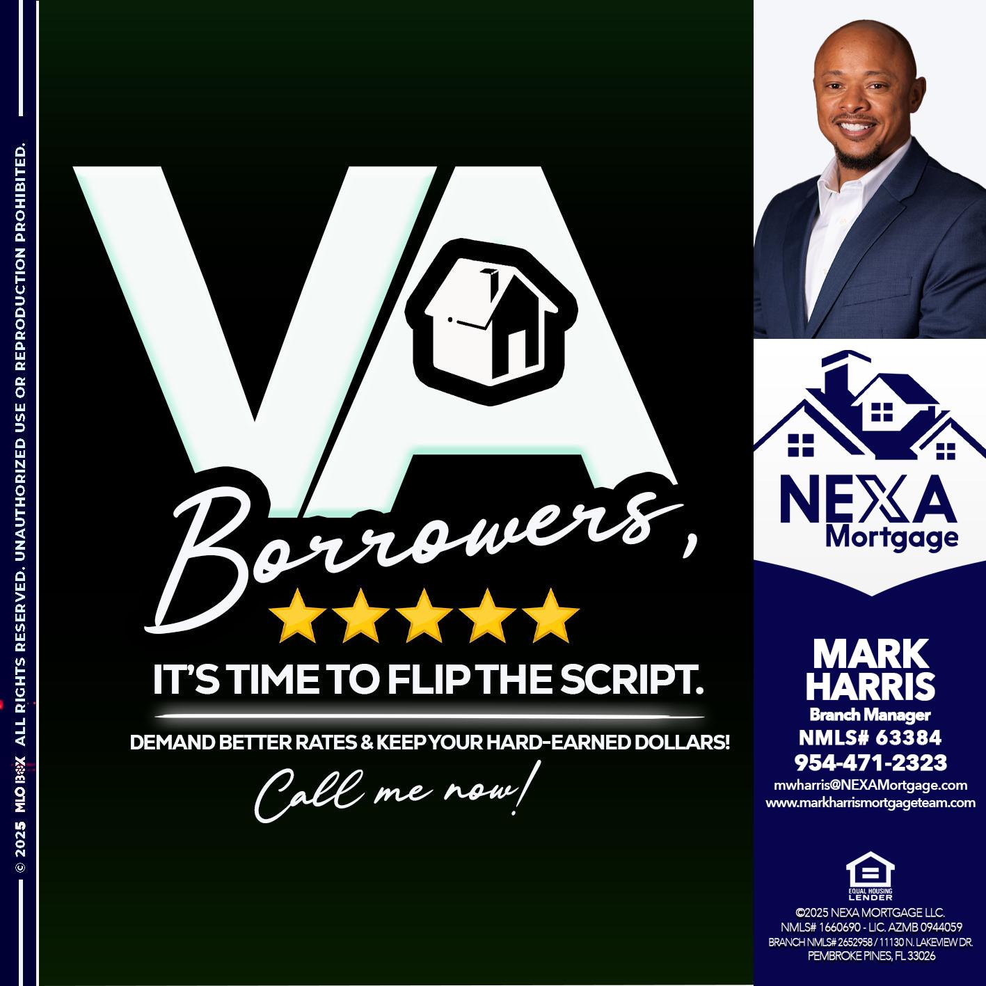 VA BORROWERS - Mark Harris -Loan Officer