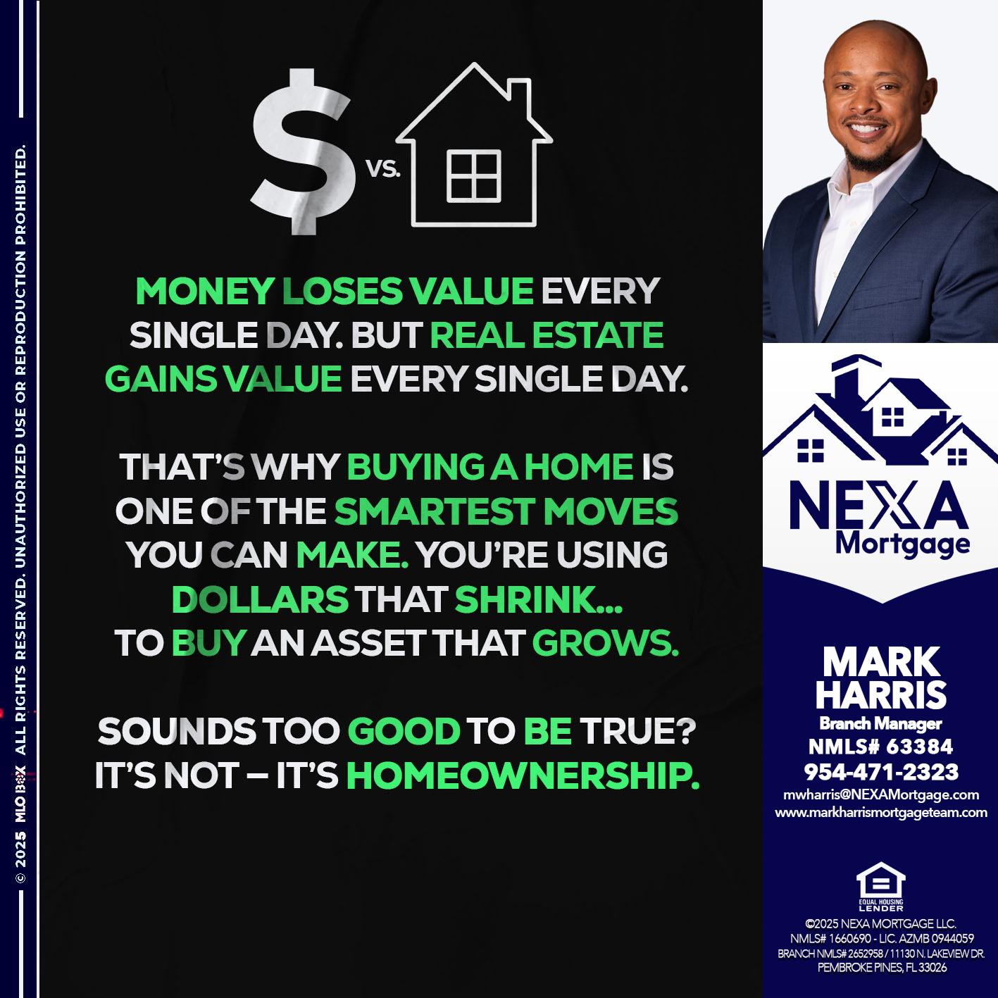 MONEY LOSES VALUE - Mark Harris -Loan Officer
