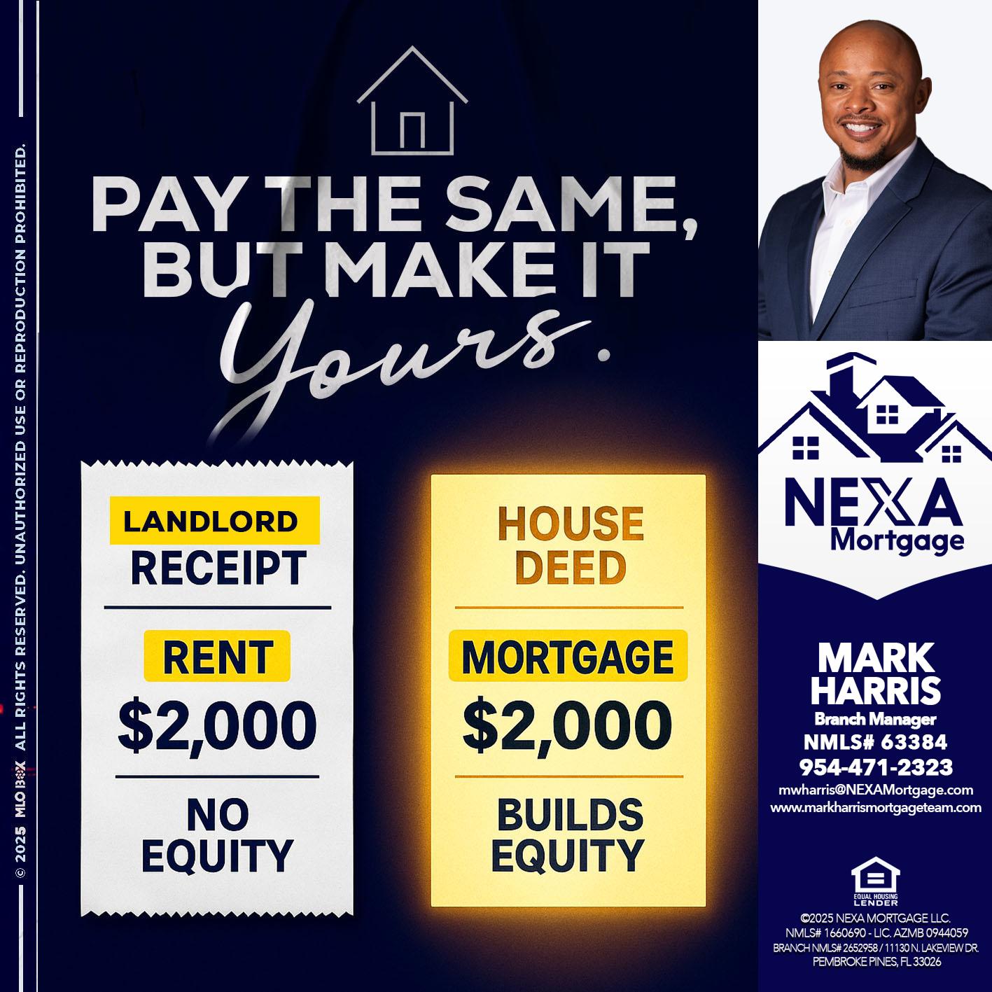 pay the same - Mark Harris -Loan Officer