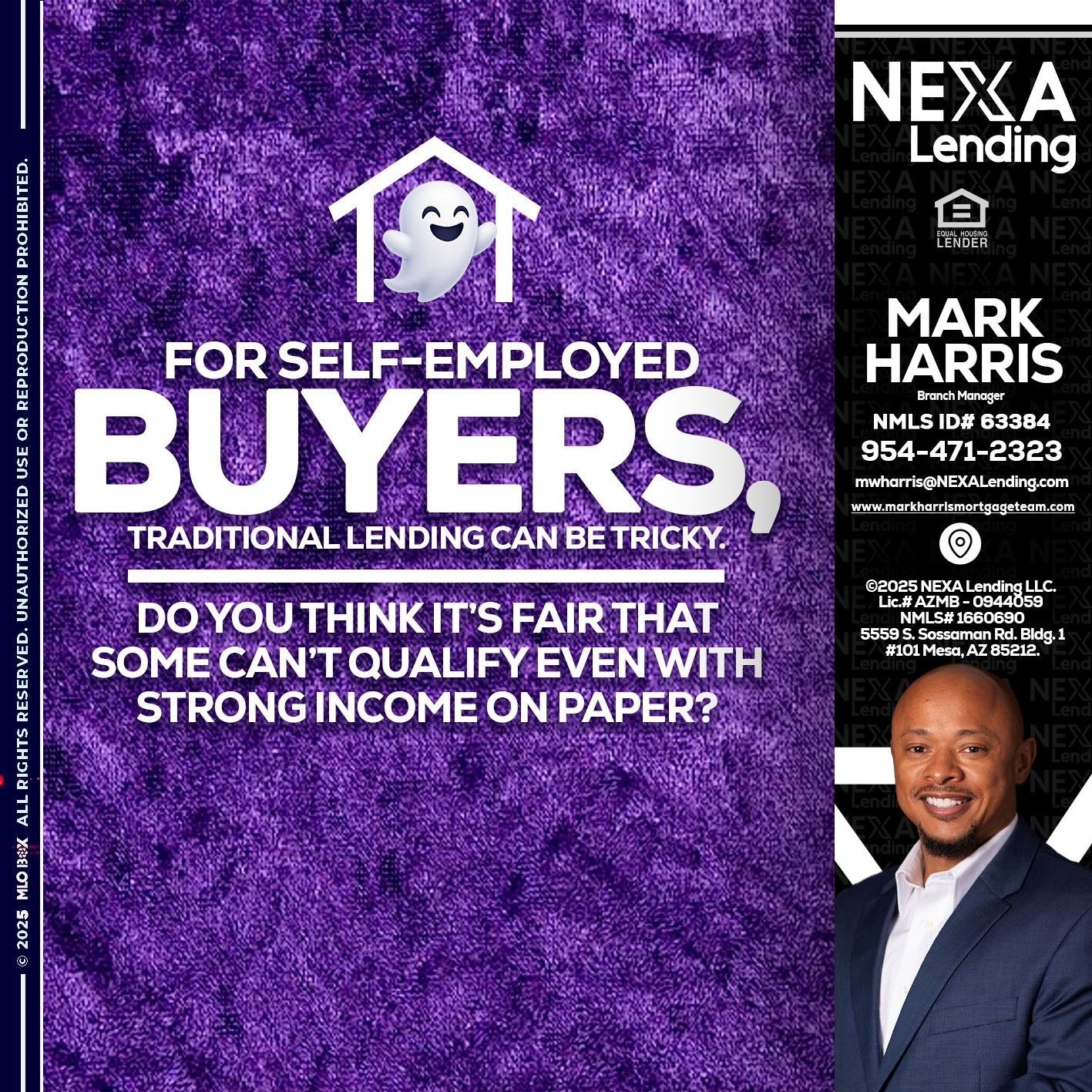 for self employed - Mark Harris -Loan Officer