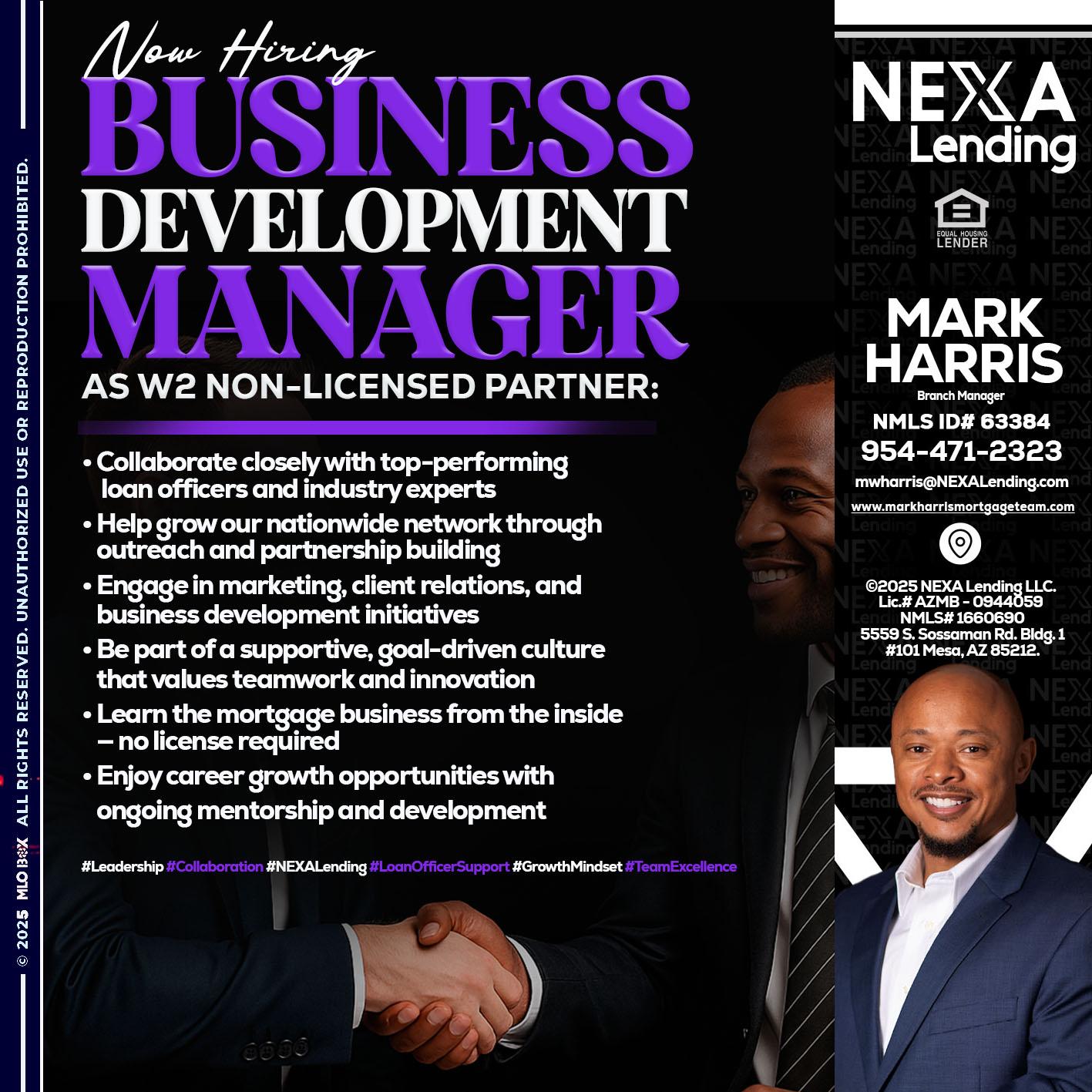 NOW HIRING - Mark Harris -Loan Officer