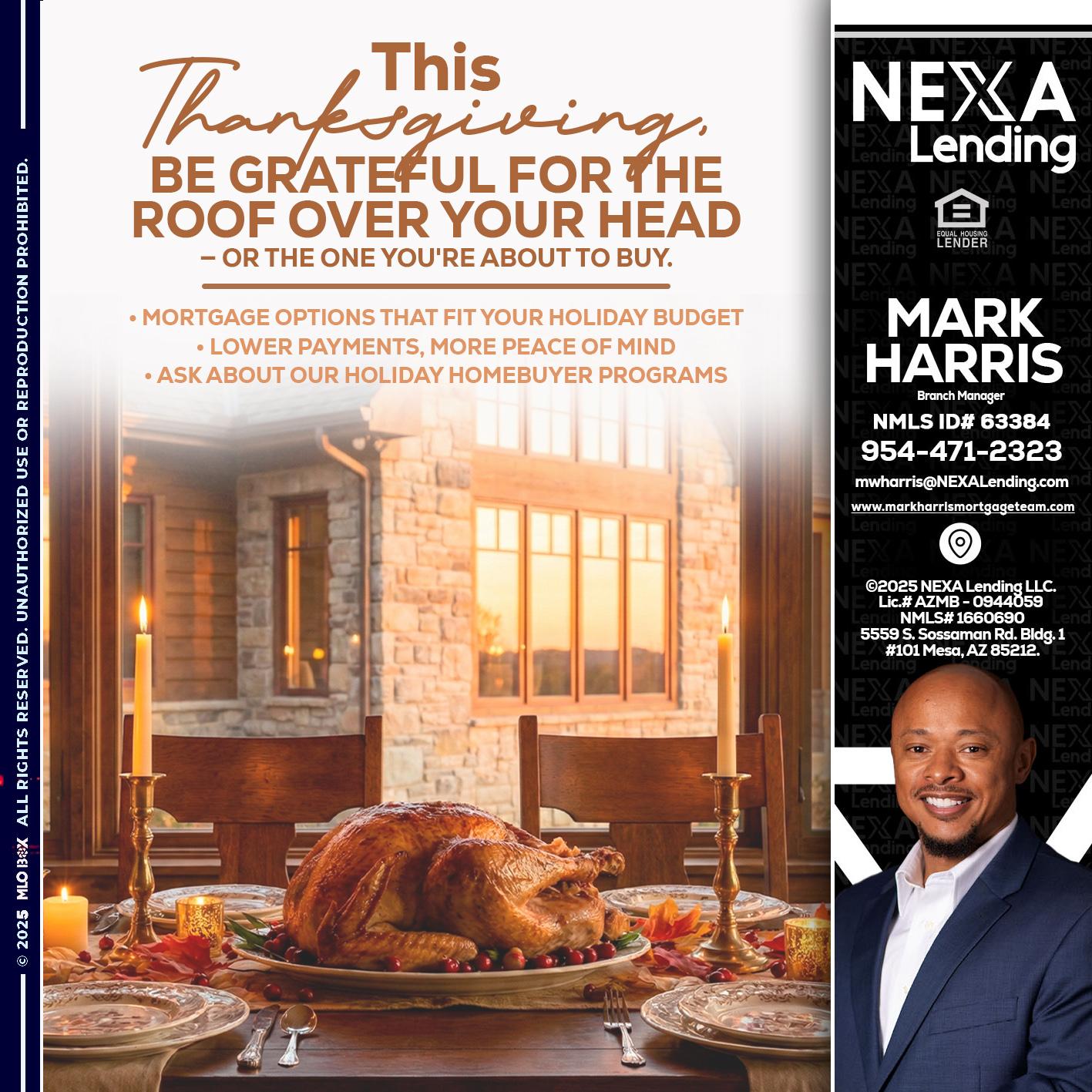 THIS THANKSGIVING - Mark Harris -Loan Officer