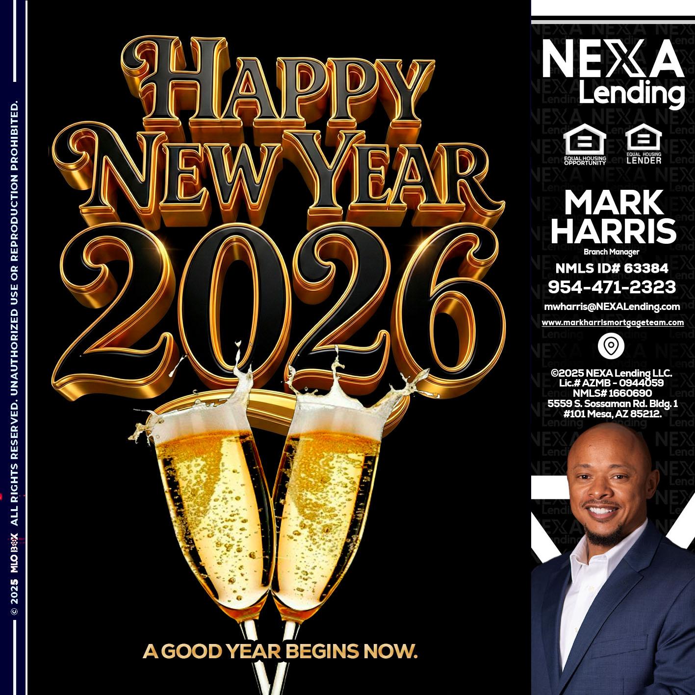 happy new year 2026 - Mark Harris -Loan Officer