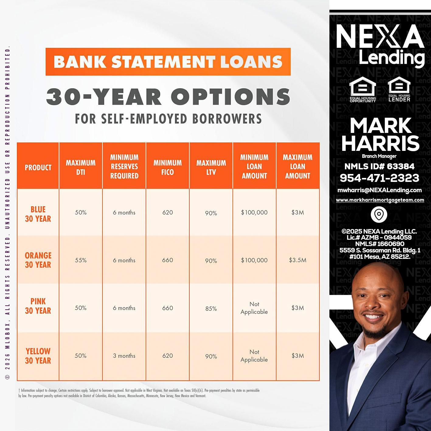 30 YEARS OPTIONS - Mark Harris -Loan Officer