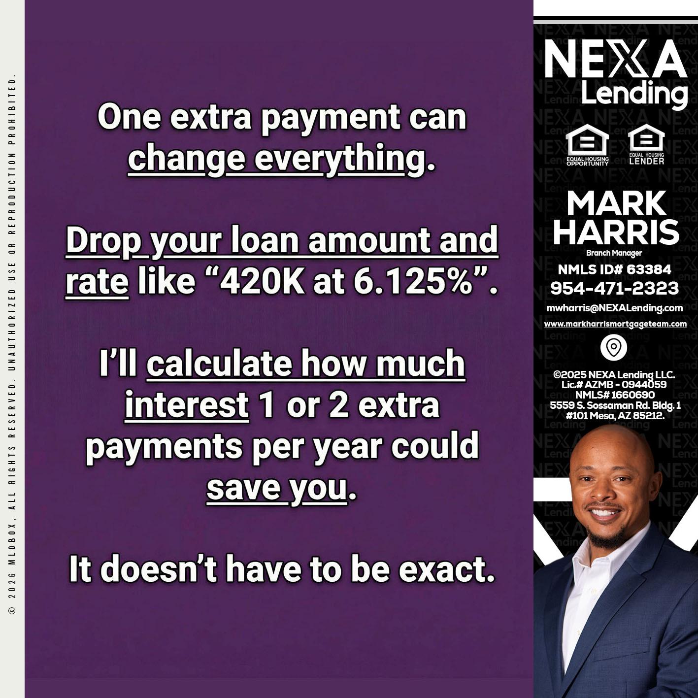 ONE EXTRA - Mark Harris -Loan Officer